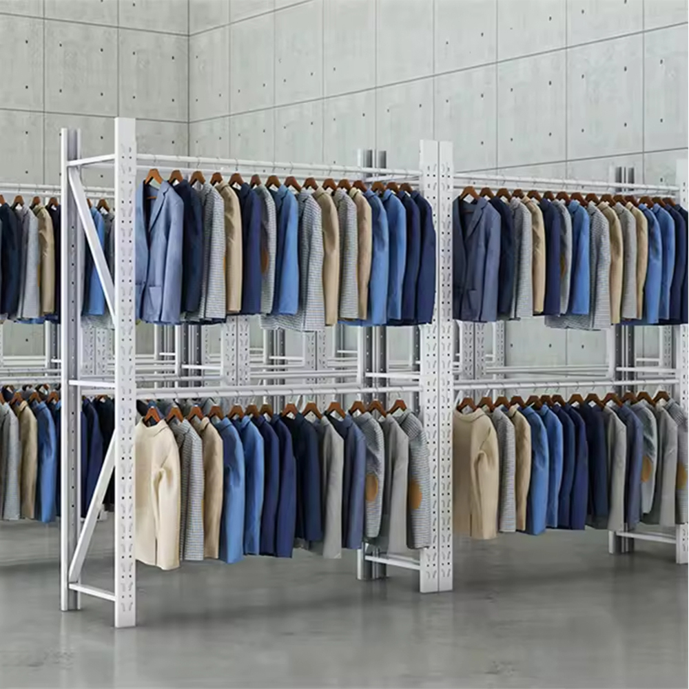 ราวแขวนเสื้อผ้าป้องกันการกัดกร่อนสำหรับจัดเก็บเสื้อผ้าแขวนเสื้อเครื่องแต่งกาย